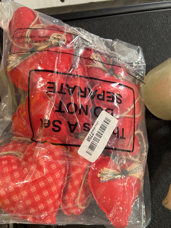 Photo 1 of ***STOCK PHOTO SIMILAR NOT EXACT. PLEASE SEE ALL PHOTOS *** SmoothNovelty 12 Pcs Valentine Heart Ornaments for Tree 3.54 Inch Vintage Fabric Heart Shape Tree Decoration Rustic Red Pink Plaid Baubles Hanging Ornaments for Valentine's Day Wedding Anniversar
