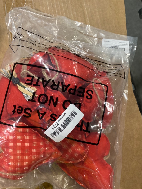 Photo 1 of ***STOCK PHOTO SIMILAR NOT EXACT. PLEASE SEE ALL PHOTOS *** SmoothNovelty 12 Pcs Valentine Heart Ornaments for Tree 3.54 Inch Vintage Fabric Heart Shape Tree Decoration Rustic Red Pink Plaid Baubles Hanging Ornaments for Valentine's Day Wedding Anniversar