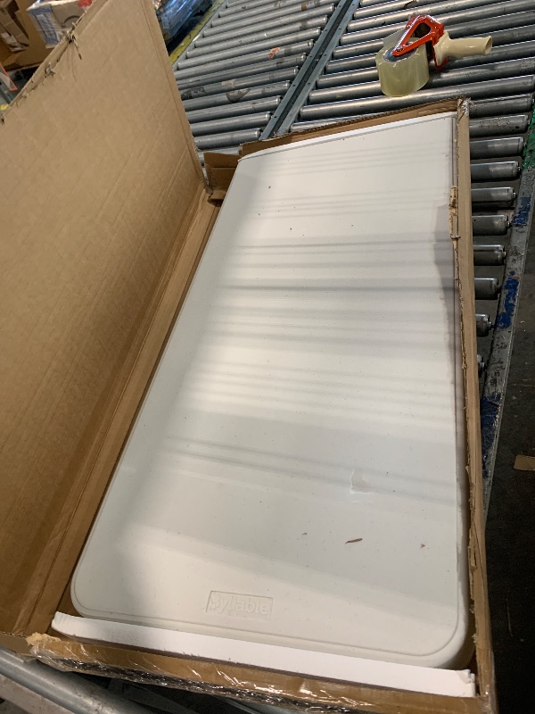 Photo 1 of ***MINOR DENT***
Byliable Folding Table 6FT Narrow Portable Plastic Heavy Duty Table, White