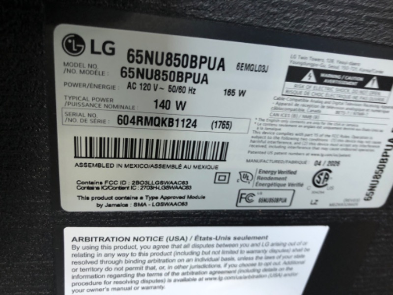 Photo 1 of *****FACTORY SEALED****
LG 65-Inch 4K UHD Smart TV (2026)