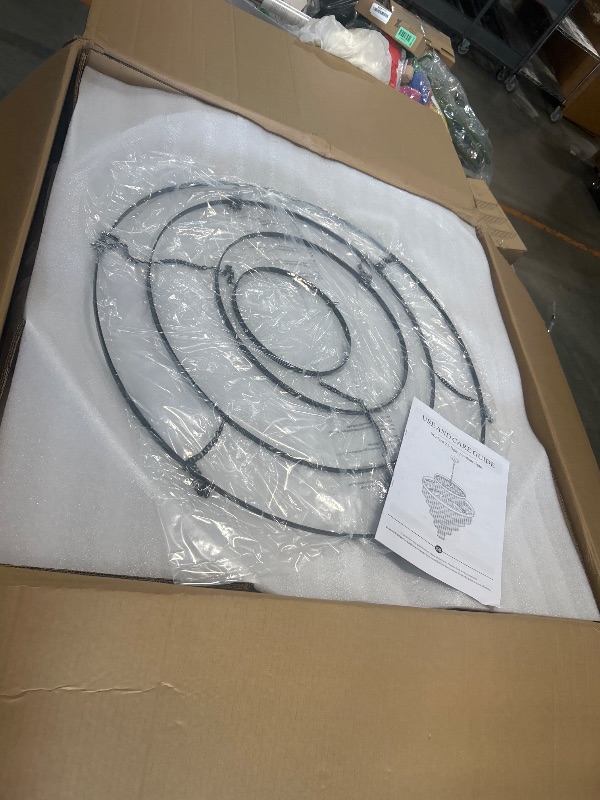 Photo 1 of ****FACTORY SEALED*****
CATINER 36" Large Crystal Chandelier, 23-Light Black Fixture