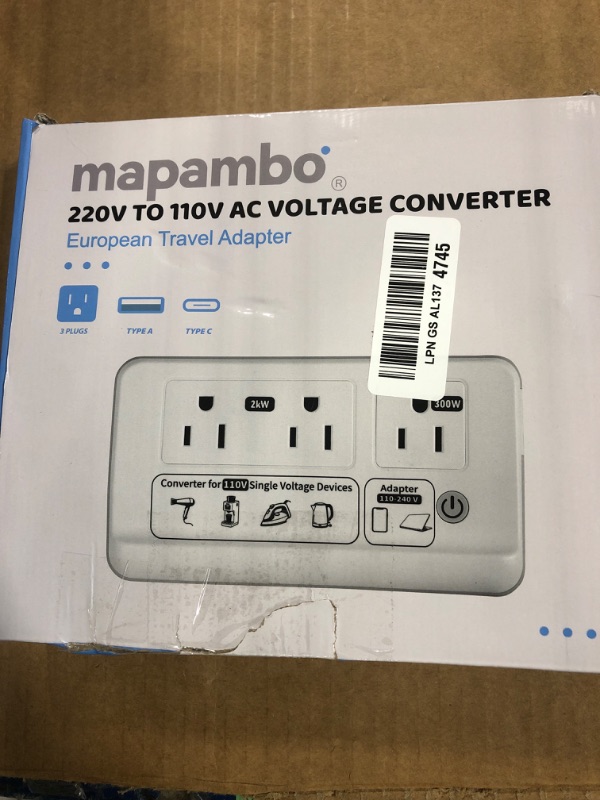 View 2 of [European Plug, need American Adapter] Mapambo 2000W Voltage Converter