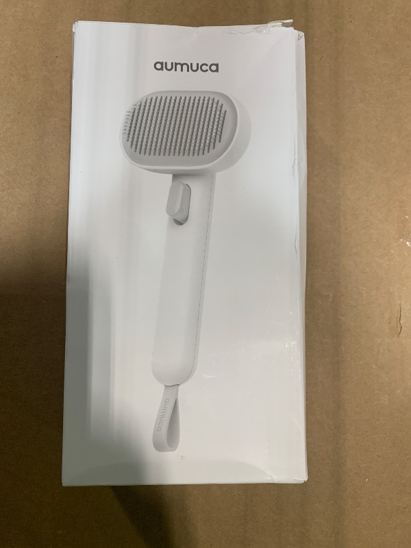 Photo 1 of ***DAMAGED*** Aumuca Skin Friendly Self-Cleaning Slicker Brush for Dogs & Cats, Gentle Pet Grooming Tool for Shedding & Deshedding, Efficient Hair Remover for Long & Short Haired Pets