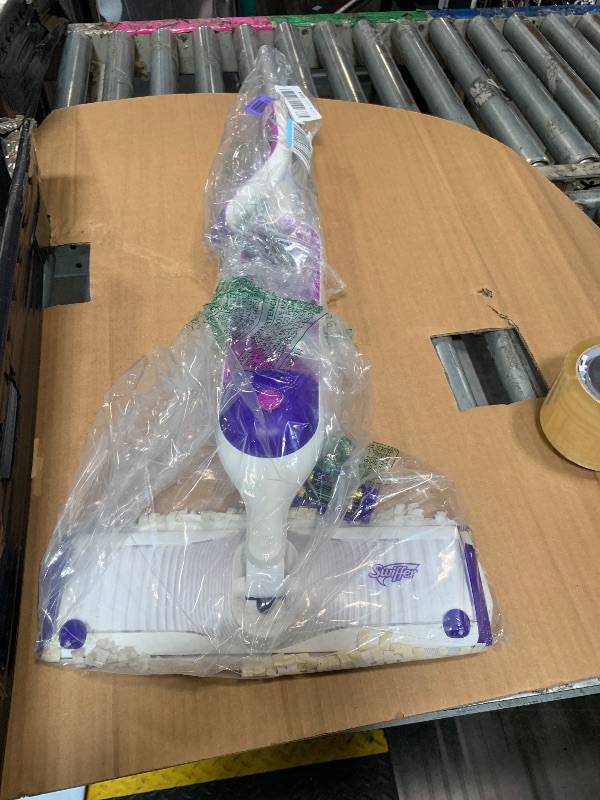 Photo 1 of ***MISSING REPLACEMENT PADS, SOLUTION REFILL***Swiffer PowerMop Mopping Kit for Floor Cleaning, Set Includes 1 Power Mop, 2 Replacement Pads, 1 Liquid Solution Refill, 2 Batteries, No Bucket Needed Electric Spray Cleaner, Multi-Surface and Wood