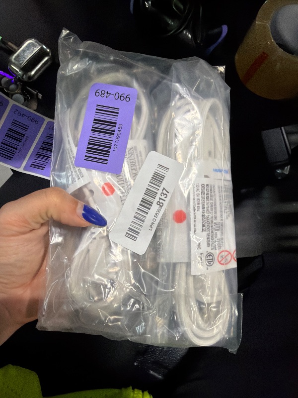 Photo 1 of [ETL Listed] Cable Matters 2-Pack 16 AWG 2 Prong Extension Cord 6 ft, 13A 3-Outlet Extension Cords with Tamper Guard, 13 Amp, 1625 Watts, White