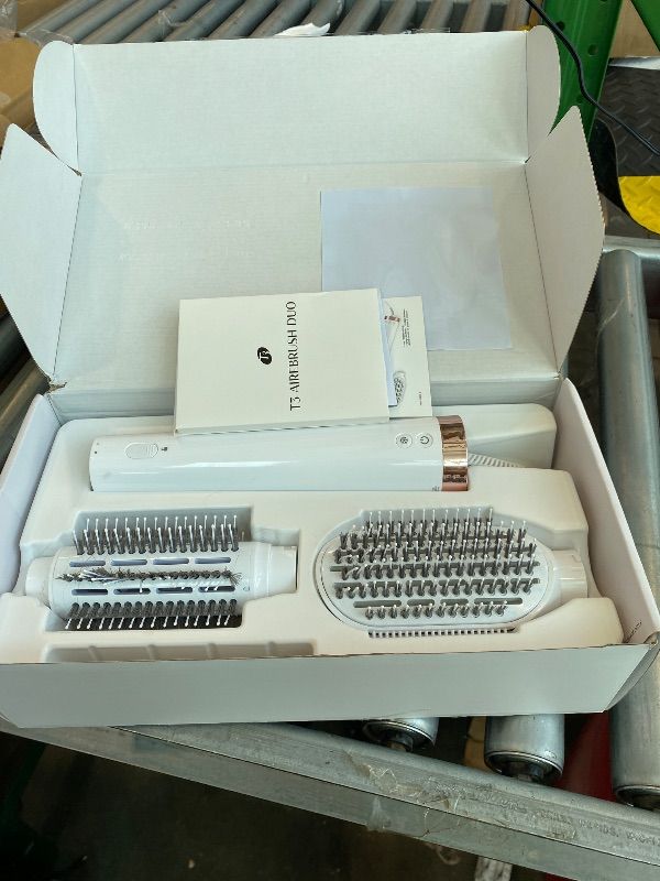 Photo 1 of [NONFUNCTIONING] T3 AireBrush Duo Interchangeable Hot Air Blow Dry Brush with Two Attachments  Includes 15 Heat and Speed Combinations, T3 IonFlow Technology, Volume Booster Switch, Lock-in Cool Shot"