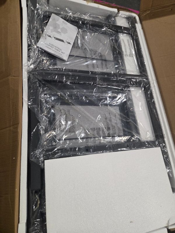 Photo 1 of ****FACTORY SEALED****
Black Glass Coffee Table, Square Coffee Tables with Storage Shelf, Simple Tea Cocktail Modern Center Tables for Small Space, Living Room, Easy Assembly, 26 * 26in?Black?