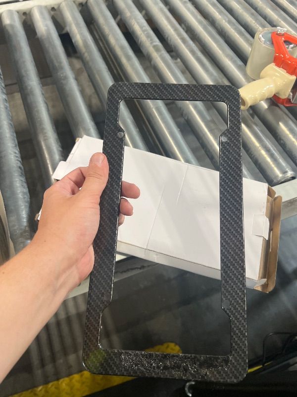 Photo 1 of ** DAMAGE ** ARRIS Real Carbon Fiber License Plate Frame, 2 Holes Black Glossy License Plate Cover, Universal Tag Frames for Front and Rear Car Tags Twill Glossy