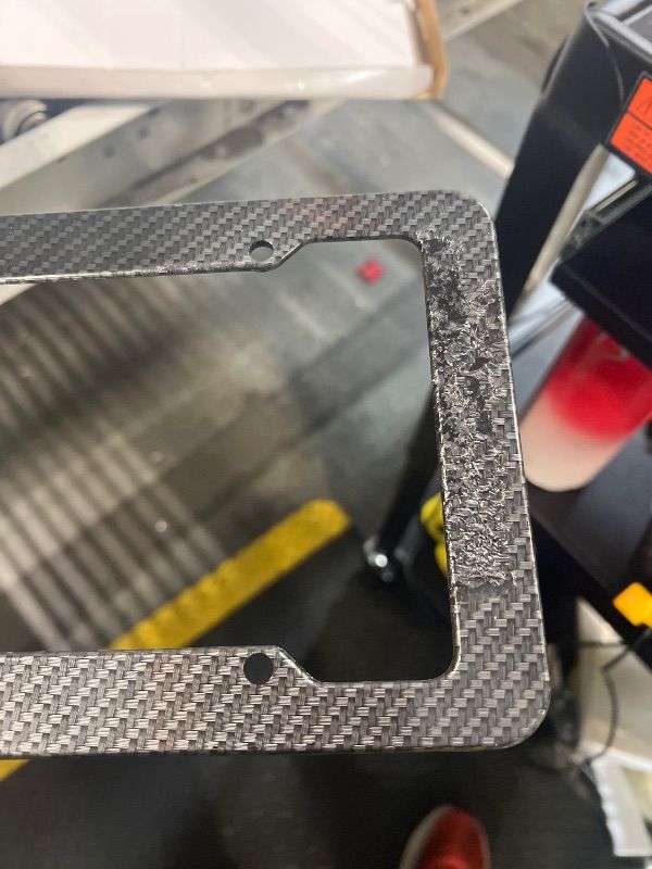 Photo 1 of ** DAMAGE ** ARRIS Real Carbon Fiber License Plate Frame, 2 Holes Black Glossy License Plate Cover, Universal Tag Frames for Front and Rear Car Tags Twill Glossy