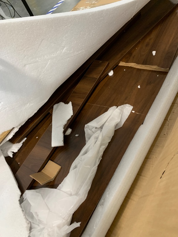 Photo 1 of ***MAJOR DAMAGE*** ***MISSING PARTS*** BigPonPon 2-Tier Washer and Dryer Countertop,2.75" H Guard,58" W x 28" D Laundry Countertop Cover with Non-Slip Pad,Large Space Laundry Topper for Folding Clothes Over Washer and Dryer-Dark Walnut