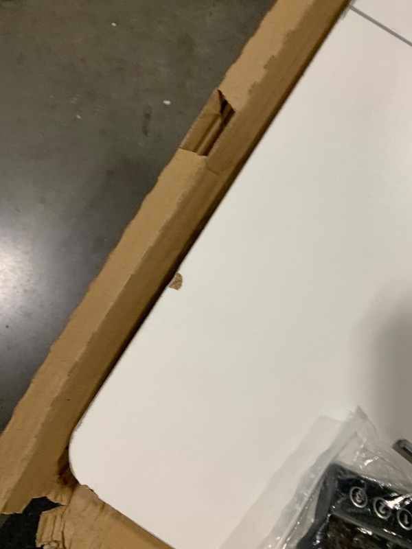 Photo 1 of ***ONLY TABLE TOP*** ***DAMAGED*** Veken 63×27.6 Inch Large Electric Standing Desk, Gaming Table, White