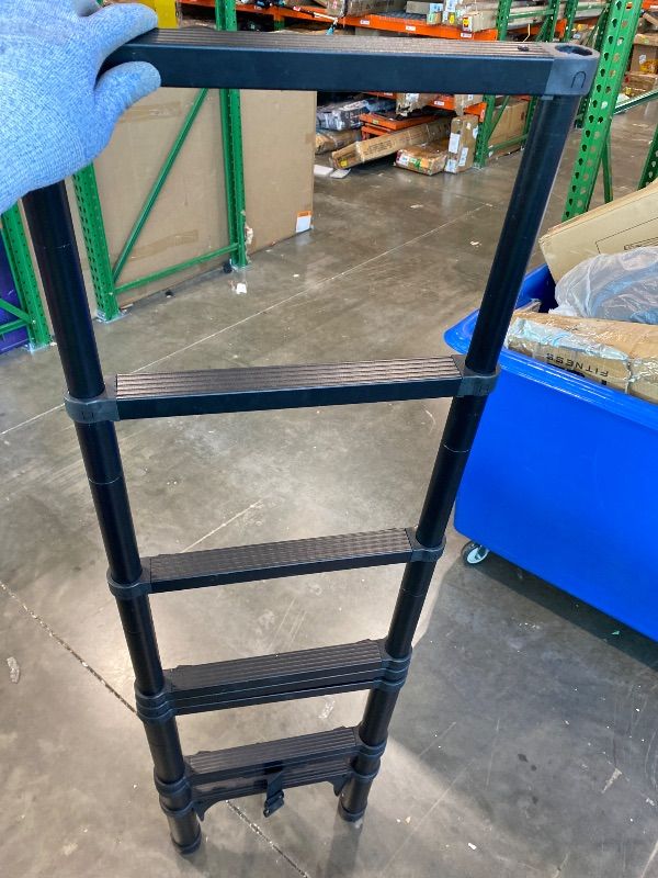 View 3 of **View Clerk Notes**Telescoping Ladder with Hooks, 12.5 FT, 330 lb Capacity, Black