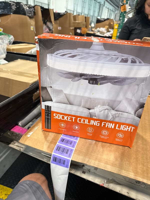 Photo 1 of *** MISSING PART**** Socket Ceiling Fan Light,Bulb Socket Fan with Remote,Dimmable E26 Base Ceiling Fans with Lights for Bedroom,Screw in Fan and Light Combo,Mini Small Ceiling Fan with Light,Recessed Light Fan Lamp