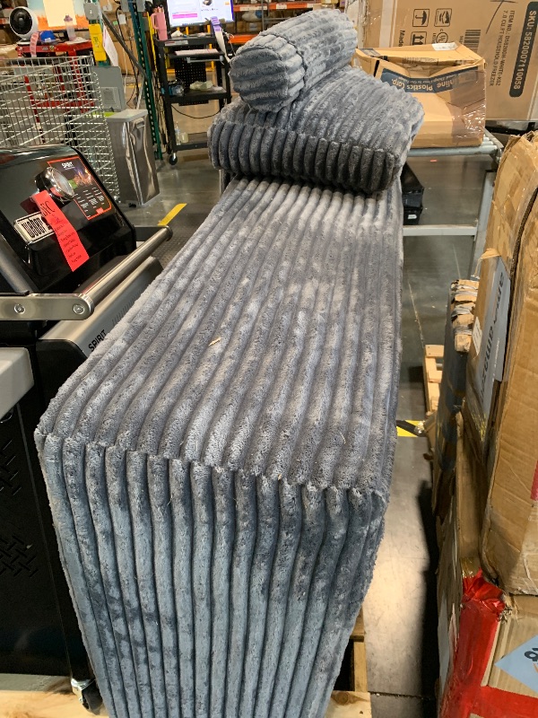 Photo 1 of ***SIMILAR ITEM / PARTIAL SET***JEEOHEY 56" Oversized Chaise Lounge Chair Indoor,Plush Faux Fur Sleeper Sofa Couch Bed with Pillows&Wide Armrests,Fluffy Comfy Cloud Couch,Compression Foam Couch for Living Room,Bedroom(Grey)