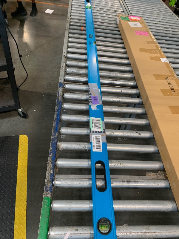 Photo 1 of ***Level is bent** OX Trade 8 Foot Level Box Beam - Aluminum Body 96 Inch Level - Magnified Vials with Shock Absorbing End Caps - Soft Grip Handle 8ft Levels for Construction Leveler Tool