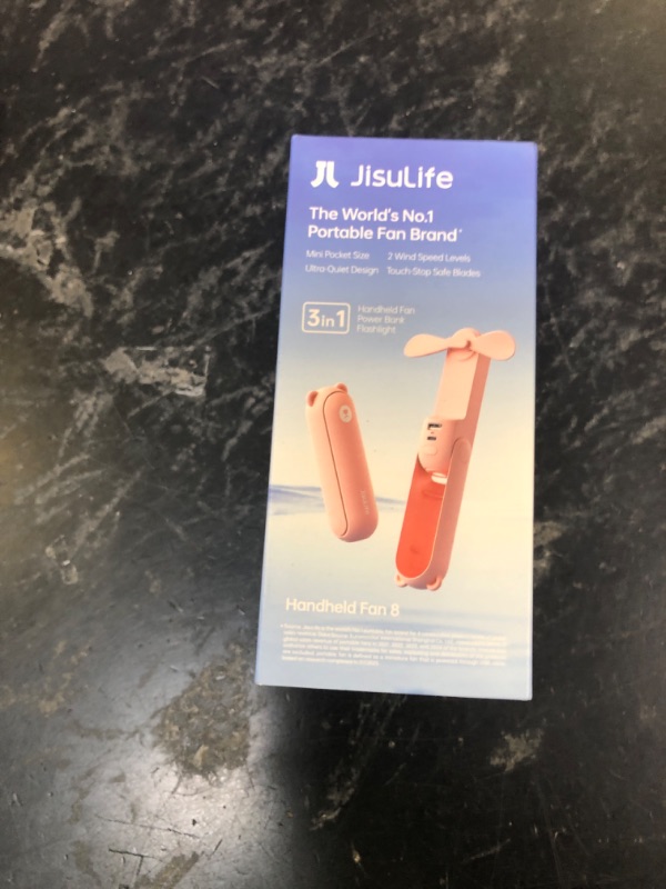 Photo 1 of JISULIFE 3 IN 1 Portable Fan with Power Bank & Flashlight Featured