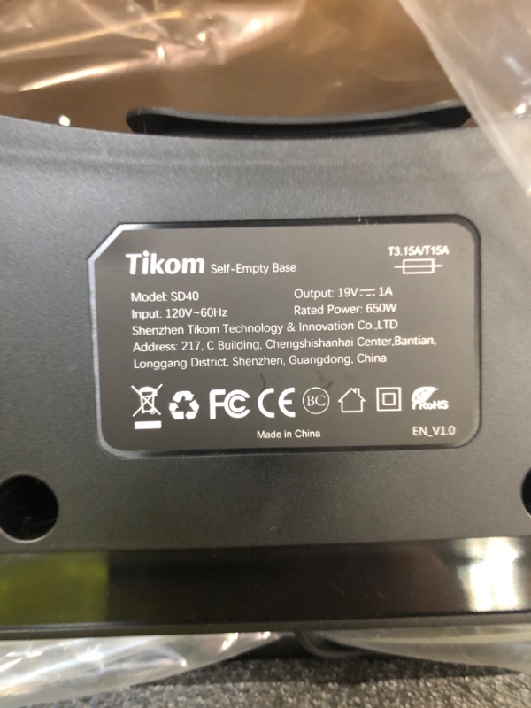 Photo 1 of Tikom Robot Vacuum and Mop, Robotic Vacuum Cleaner with Self-Emptying Base