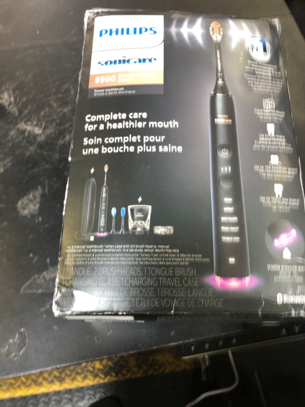 Photo 1 of Philips Sonicare DiamondClean 9500 Electric Toothbrush 3 Brush Heads, Black
