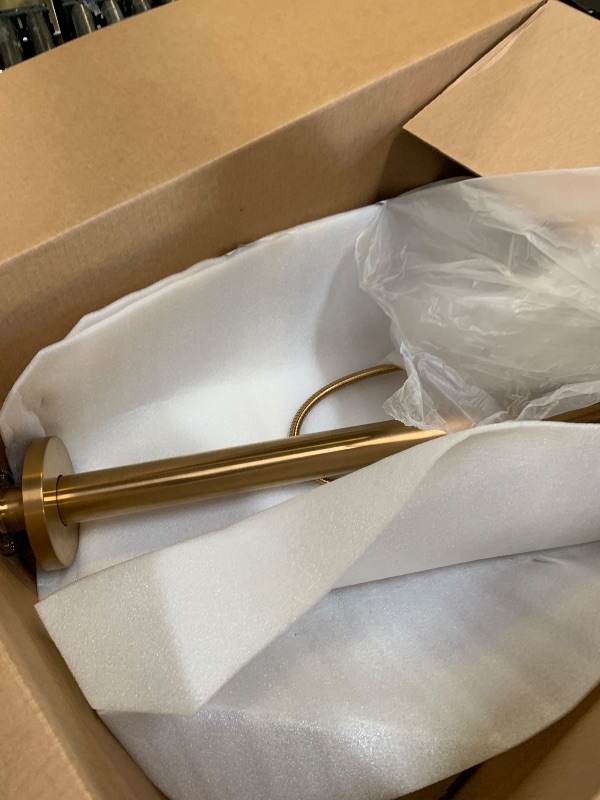 Photo 1 of Moen Cia Brushed Gold One Handle Freestanding Floor Mount Tub Filler with Handshower, 615BG