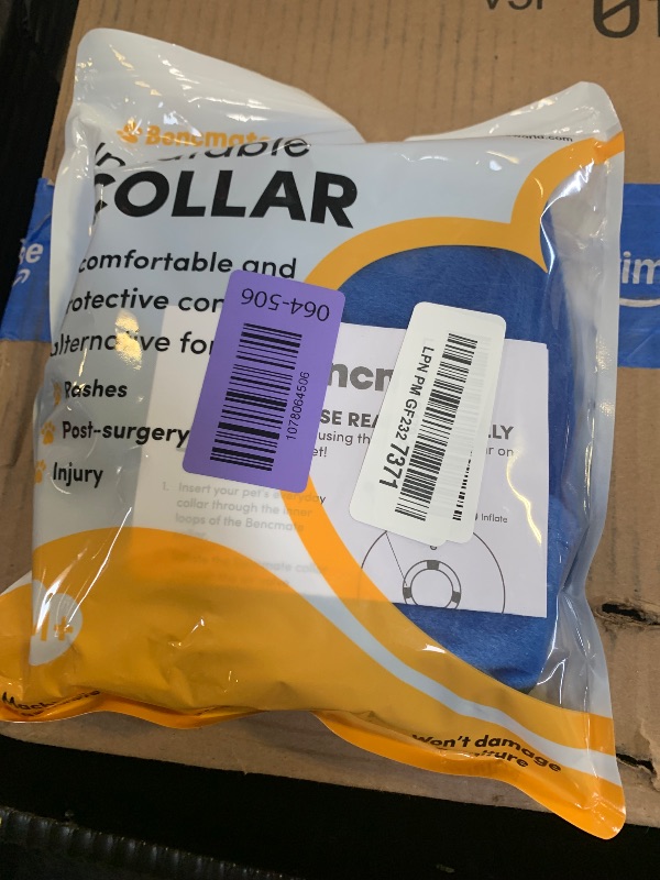 Photo 1 of BENCMATE Inflatable Dog Cone Collar Alternative After Surgery Medium+, Blue