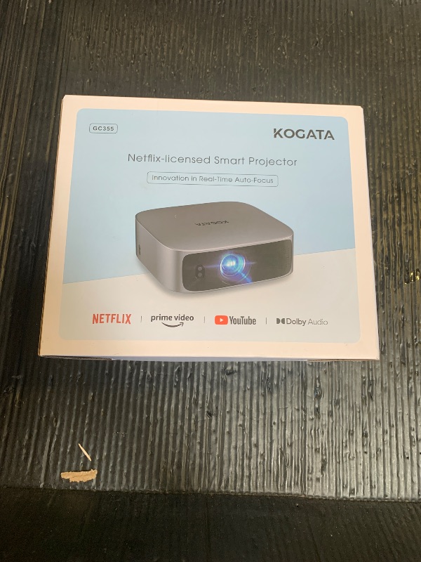 Photo 1 of Short Throw Projector 4K with WiFi and Bluetooth,2000ANSI Auto Focus Keystone Smart Projector Built in Apps Dolby Audio Home Theater Movie Portable Outdoor Projector Ceiling Gunmetal