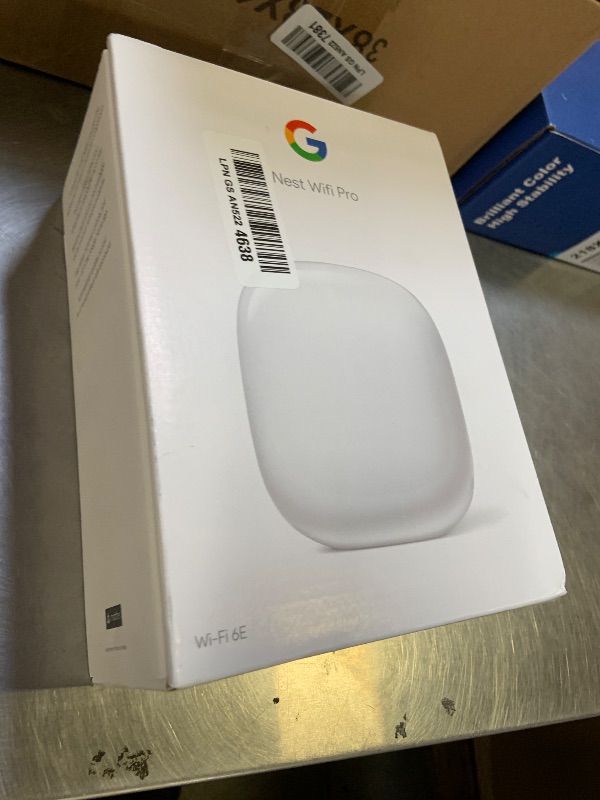 Photo 1 of Google Nest WiFi Pro - Wi-Fi 6E - Reliable Home Wi-Fi System with Fast Speed and Whole Home Coverage - Mesh Router - Snow