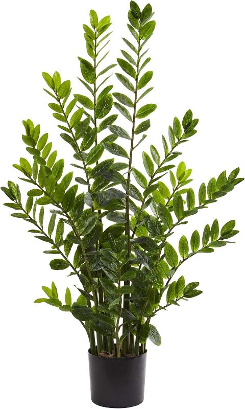 Photo 1 of Nearly Natural 4’ Zamioculcas Artificial Silk Plants, Green