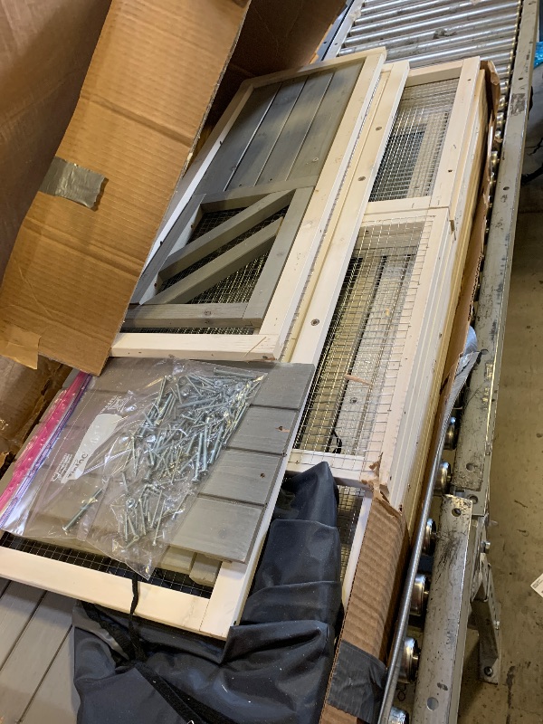 Photo 1 of 70" Large Outdoor Catio Cat Enclosure, Wood Cat Patio with Waterproof UV-Resistant Roof, Cats Shelter with 5 Platforms and 2 Resting Box, and Secure Rust-Proof Wire for Backyard or Patio