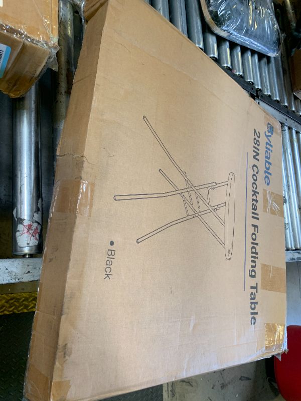 Photo 1 of Byliable 28in Folding Cocktail Table, Round High Top Bar Height