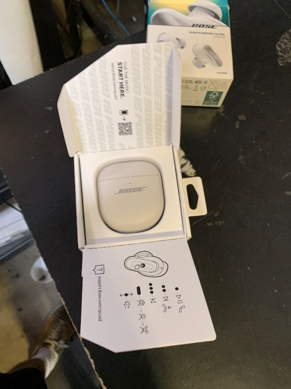 Photo 1 of Bose QuietComfort Ultra Earbuds (2nd Gen) - Wireless Noise Cancelling Earbuds with Mic, Immersive Audio, USB-C Charging, Up to 6 Hours Battery, IPX4 Rating, White Smoke