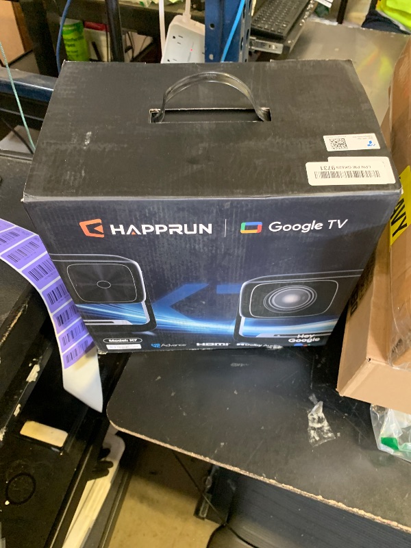 Photo 1 of HAPPRUN Outdoor Projector with Official Google TV, 4K Decoding, Dolby Audio