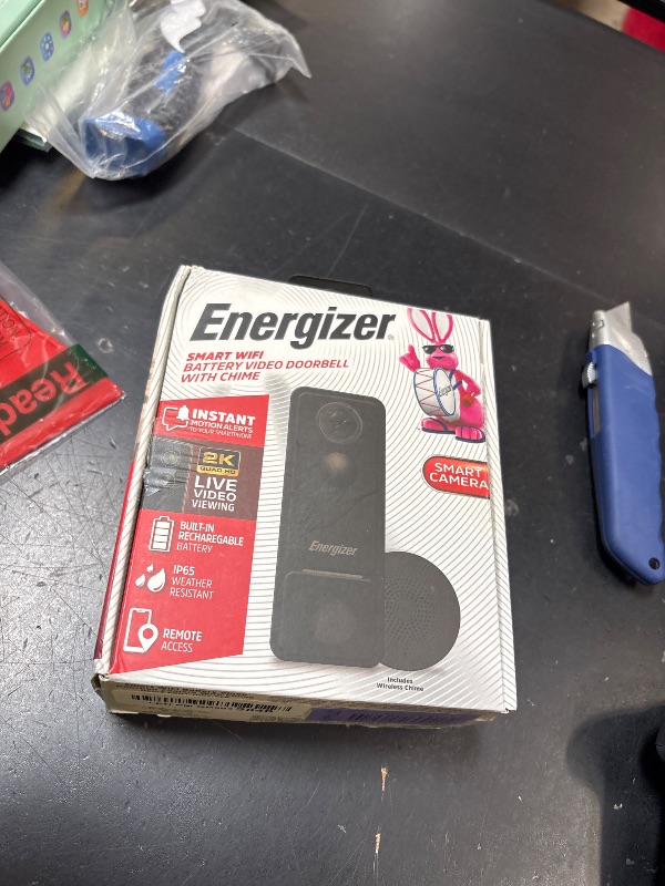 Photo 1 of Energizer Smart 2K Doorbell & Chime, Rechargeable Battery Video Doorbell Security Camera, 2-Way Audio, Night Vision, Cloud & Card Recording, Remote Access App, Motion Sensor & Alerts, Live Viewing