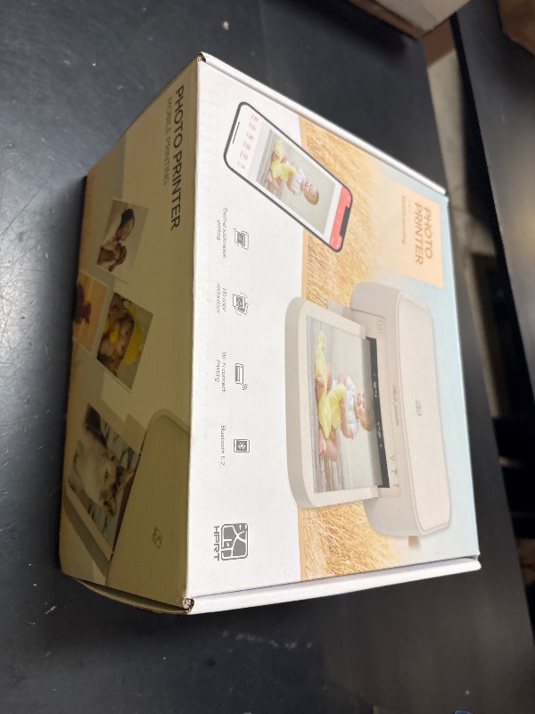 Photo 1 of HPRT CP4100 4x6 Photo Printer with 108 Sheets & 2 Ribbons, Full-Color Thermal Dye Sublimation Wi-Fi Printing, Portable Instant Picture Printer for iPhone/Android, AR Video, Fun App, Home Use, Beige