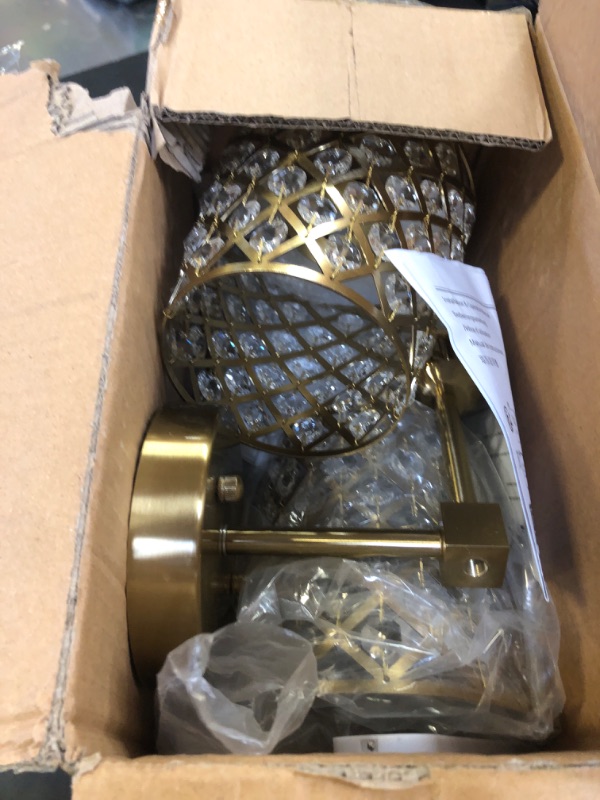 Photo 1 of Rayspan Crystal Battery Operated Wall Sconces, Set of 2, Gold