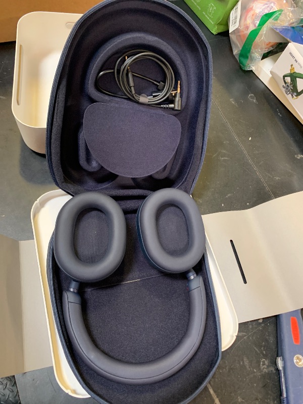 View 2 of Sony WH-1000XM5 Wireless Noise Cancelling Headphones, Midnight Blue
