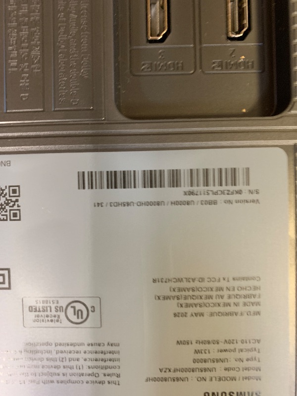 Photo 1 of FOR PARTS, DOES NOT WORK ********* Samsung 65-Inch Class U8000H Series Crystal UHD, 4K, Smart TV, 2026 Model