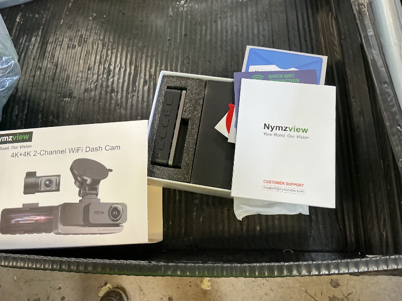 View 3 of Nymzview 4K+4K Dash Cam with 128GB Card, 5.8GHz WiFi, GPS