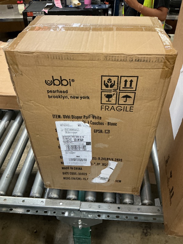 Photo 1 of Ubbi Stainless Steel Diaper Pail, No Special Bags, Odor-Locking, White