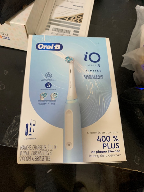 Photo 1 of Oral-B iO3 Limited Deep Clean Electric Toothbrush, Icy Blue