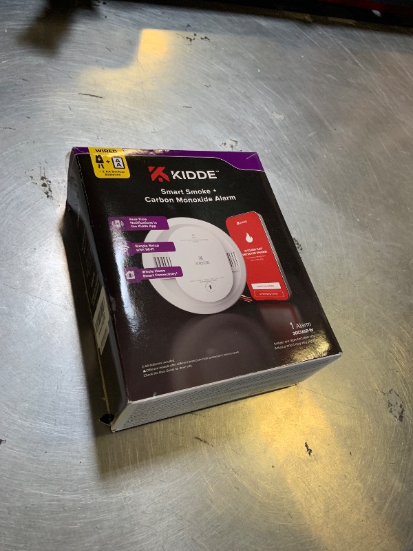 Photo 1 of Kidde Hardwired Kidde App Enabled Smart Smoke and Carbon Monoxide Detector, AA Battery Backup, Voice Alerts, Interconnected Alarm