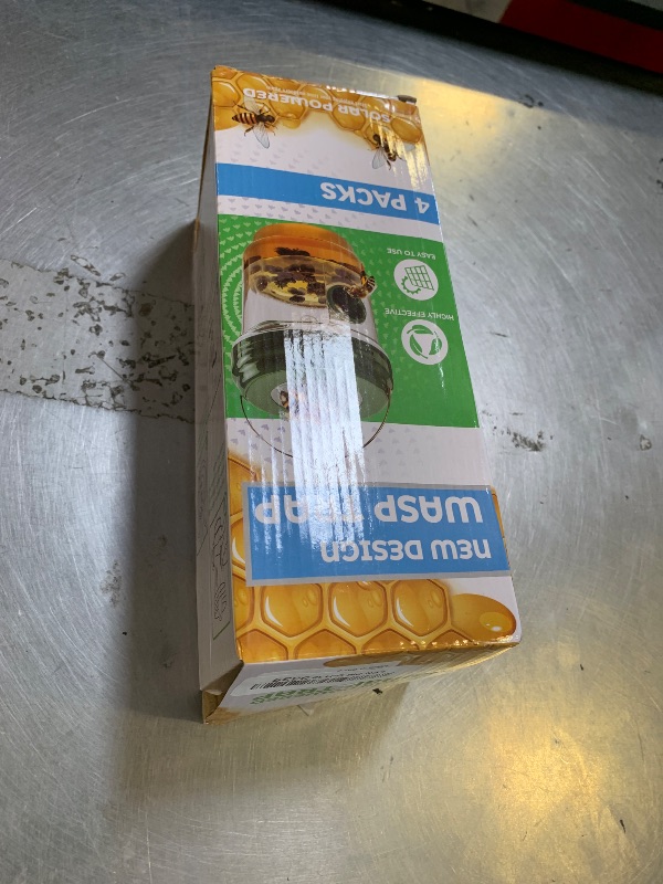 Photo 1 of Wasp Trap Outdoor Hanging, Solar Powered Bee Trap Hornets Yellow Jacket Traps Reusable, Bee Wasp Catcher for Garden Patio Yard Orchard, 4 Packs