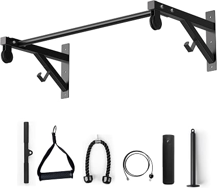 Photo 1 of Pull Up Bar Wall Mounted, Heavy Duty 650 lbs Capacity Chin Up Bar, 48" Multi-Grip Strength Training Pull-up Bars, for Home Gym Garage/Backyard Total Body Workout, Ease Of Use Mounting
