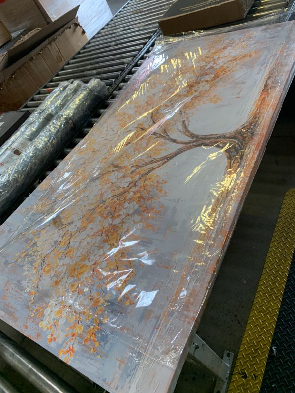 Photo 1 of Large Tree With Orange and White Leaves, Large Wall Art for Living Room