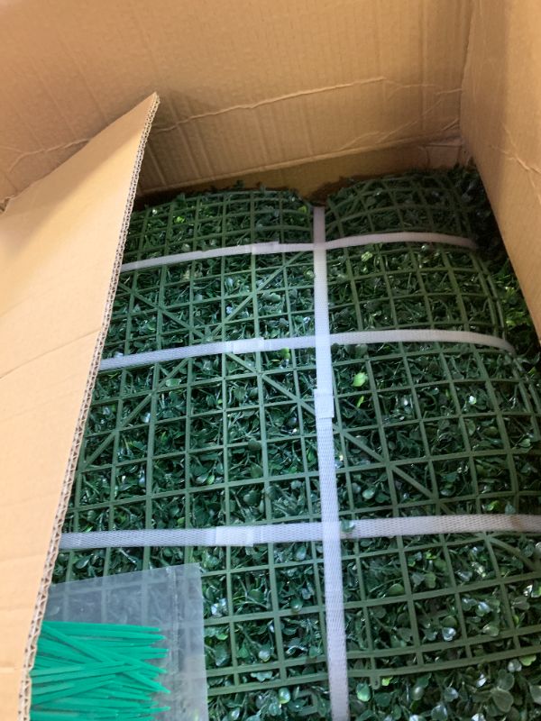 Photo 1 of ODTORY Artificial Grass Wall Backdrop Panels, 20X20 in 24P (67 sqft)