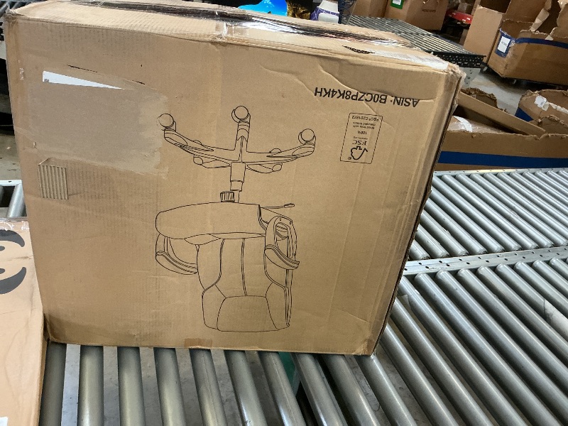 Photo 1 of Amazon Basics Executive High Back Office Chair, Adjustable Height, Tilt, Swivel, Padded Armrests, Brown/Gold