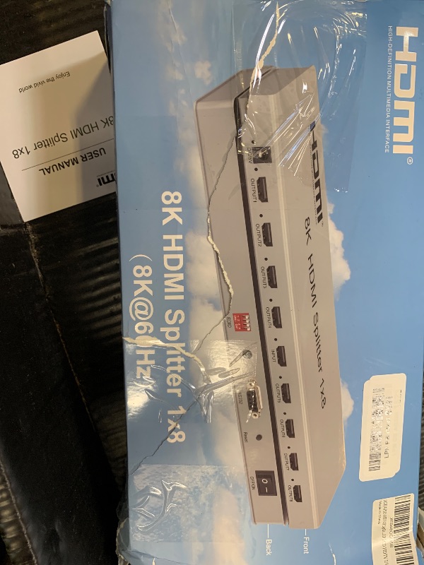 Photo 1 of SGRAPID HDMI Splitter 1×8 8K HDMI2.1 Splitter 1 in 8 Out Distributor Affordable Multi-Monitor 8K@60Hz Full Ultra-HD with EDID RS232 Supports HDR HDPC2.2 3D Imaging 48Gbps Cascade DLP LCD HDTV DVD etc