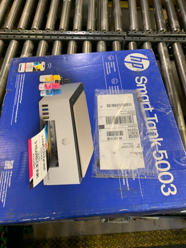 Photo 1 of HP Smart Tank 5003 Wireless All-in-One Ink Tank Printer, Scanner, Copier with up to 3 Years of Ink Included, Best-for-Home, Cartridge-Free Refillable, AI-Capable (9B2D3A)