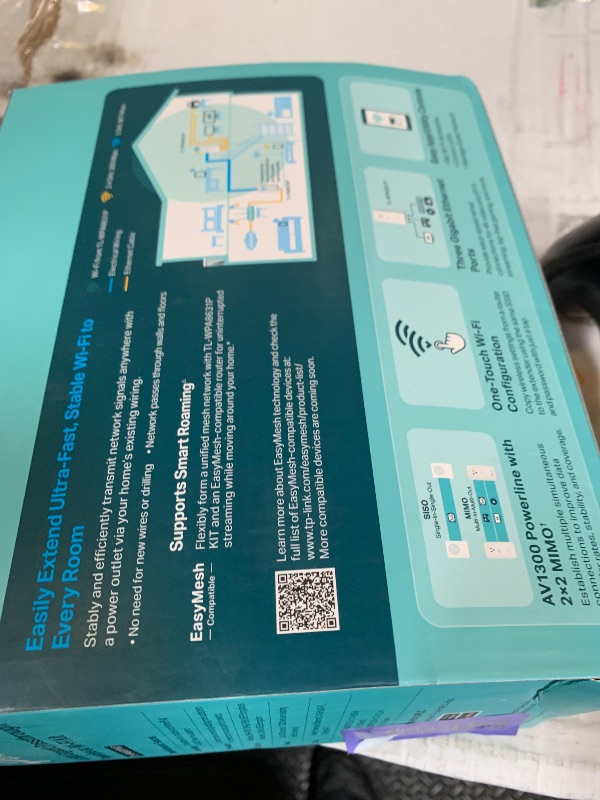 Photo 1 of TP-Link AV1300 Powerline Ethernet Adapter WiFi Extender KIT- Passthrough