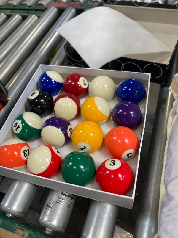 Photo 1 of HMQQ Billiard Balls Set, Regulation Size 2-1/4" Pool Table Balls with Polished Finish, Complete 16 Ball Resin Set with Cue Ball