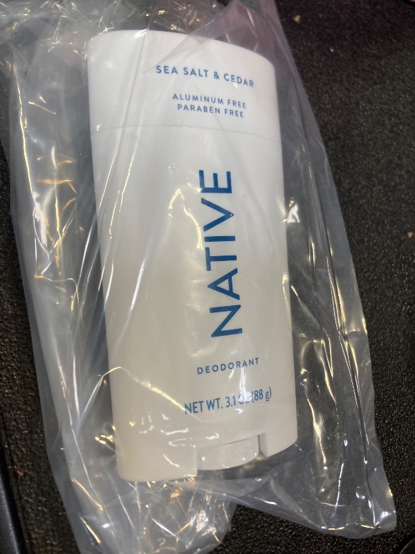 Photo 1 of Native Aluminum Free Deodorant, Sea Salt & Cedar, Large Size Stick, 72 Hour Odor Control, for Women & Men, Contains Naturally Derived Ingredients, 3.1 oz